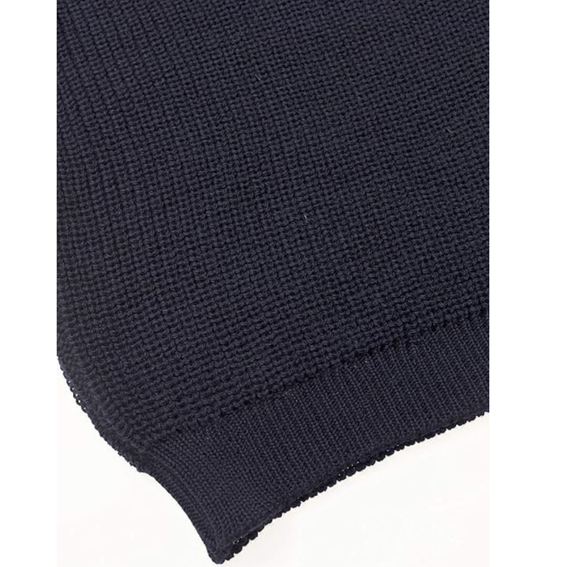 Men's Fisherman's Ribbed Crew Neck Sweater Navy